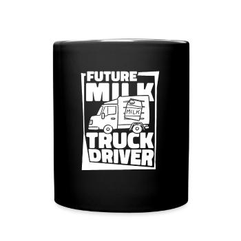 Cow Milk Driver Milk Truck - Full Colour Mug - black - Front