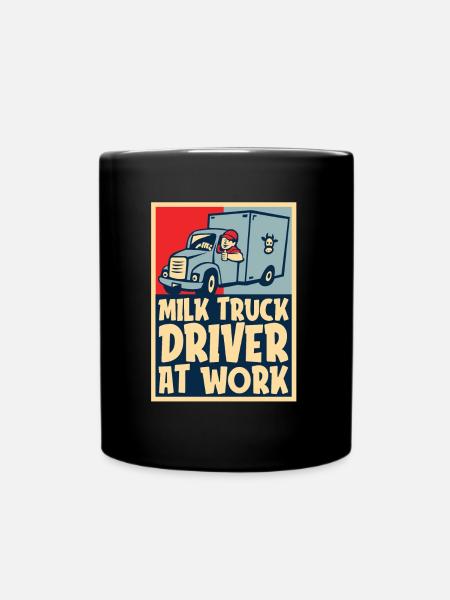 Kuh Milch Treiber Milchwagen - Tasse einfarbig - Schwarz