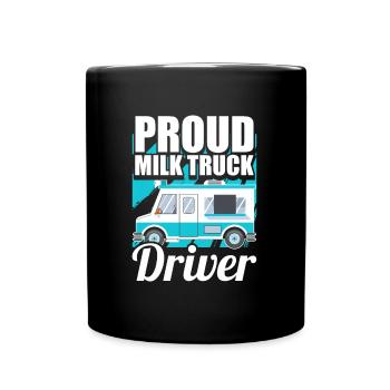 Cow Milk Milk Truck - Full Colour Mug - black - Front
