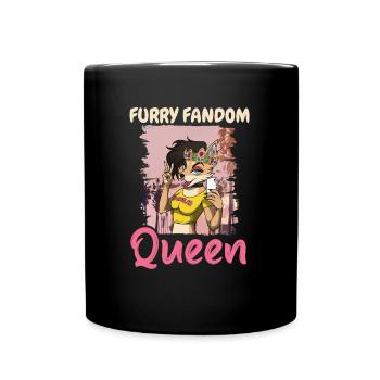 Furry Fandom Fursuits Königin - Tasse einfarbig - Schwarz - Vorne