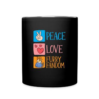 Furry Fandom Fursuits Heart - Full Colour Mug - black - Front