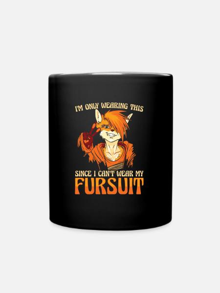 Furry Fandom Fursuits Funny - Full Colour Mug - black