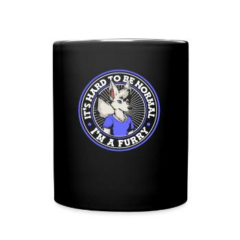 Furry Fandom Fursuits Fox - Full Colour Mug - black - Front