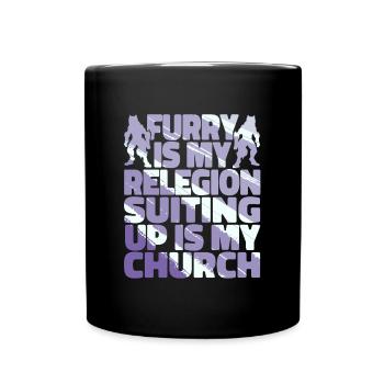 Furry Fandom Fursuits - Full Colour Mug - black - Front