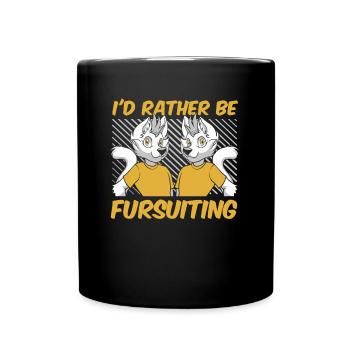 Furry Fandom Fursuits Humor - Tasse einfarbig - Schwarz - Vorne