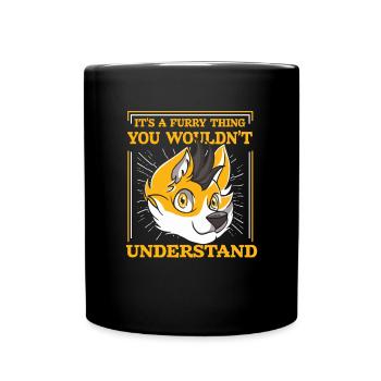 Furry Fandom Fursuits Fox - Full Colour Mug - black - Front