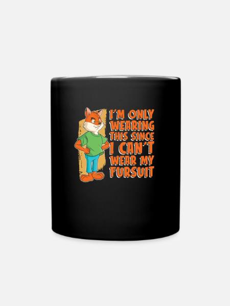 Furry Fandom Fursuits Humor - Full Colour Mug - black