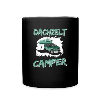 Dachzelt Camper | Autozelt Campingurlaub Abenteuer - Tasse einfarbig - Schwarz - Vorne