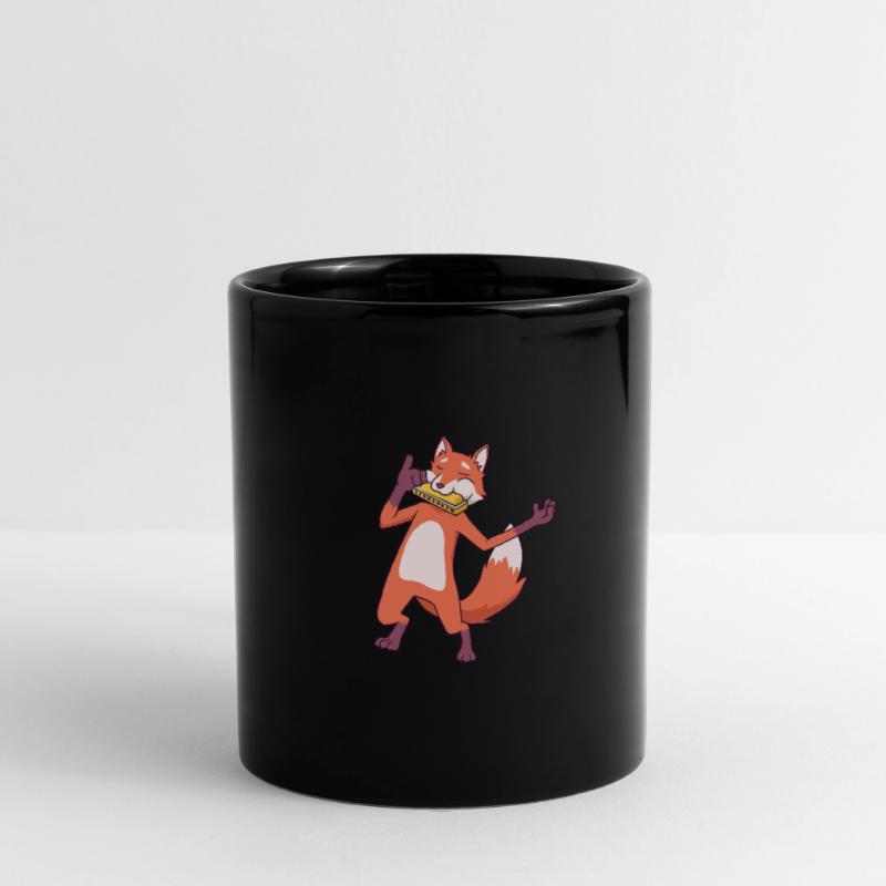 Fox plays harmonica Full Colour Mug