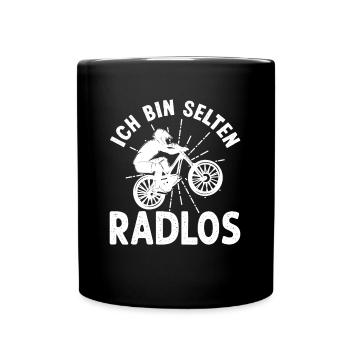 Radfahrer Mountainbike Fahrrad - Tasse einfarbig - Schwarz - Vorne