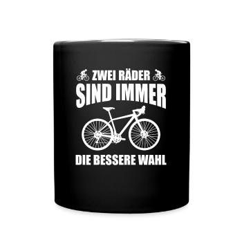 Radfahrer Mountainbike Fahrrad - Tasse einfarbig - Schwarz - Vorne
