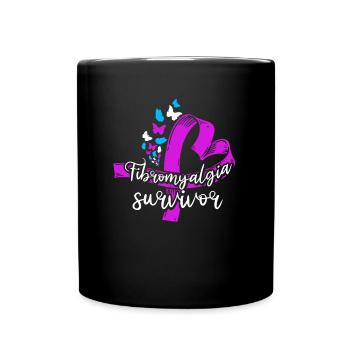 Fibromyalgie rhumatisme papillon - Mug uni - noir - Devant