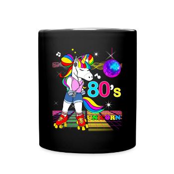 Einhorn Kostüm 80er Jahre Vintage Disco - Tasse einfarbig - Schwarz - Vorne
