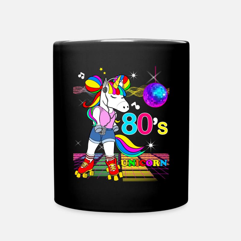 Einhorn Kostüm 80er Jahre Vintage Disco - Tasse einfarbig - Schwarz