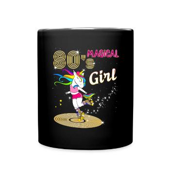 Licorne Magique Roller Vintage Années 80 Disco - Mug uni - noir - Devant