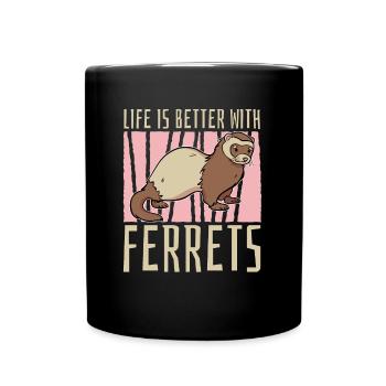 Ferret polecat funny - Full Colour Mug - black - Front