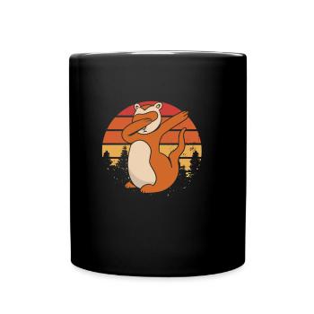 Frettchen Iltis Retro - Tasse einfarbig - Schwarz - Vorne
