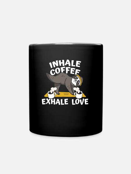 Faultier Kaffee Faultier Yoga - Tasse einfarbig - Schwarz