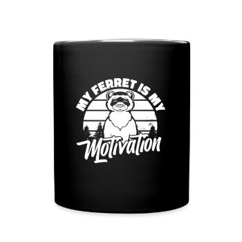 Frettchen Iltis Niedlich - Tasse einfarbig - Schwarz - Vorne