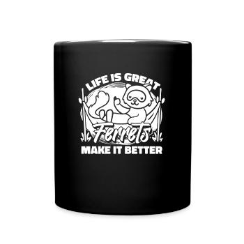 Frettchen Iltis Niedlich - Tasse einfarbig - Schwarz - Vorne