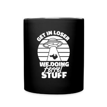 Frettchen Iltis Lustig - Tasse einfarbig - Schwarz - Vorne