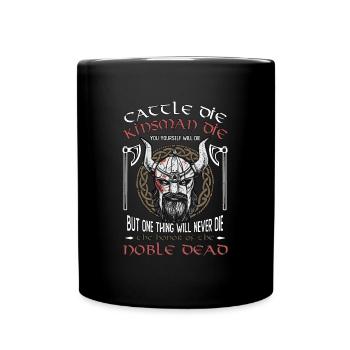 Norse Mythology Cattle Die Kinsman Die Valknut - Tasse einfarbig - Schwarz - Vorne