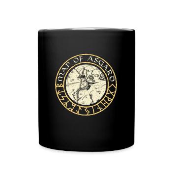 Norse Mythology Map Of Asgard Valkyrie Goddess - Tasse einfarbig - Schwarz - Vorne