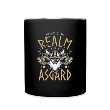 Norse Mythology Visit the Realm Of Asgard Valknut - Tasse einfarbig - Schwarz - Vorne