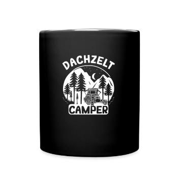Dachzelt Camper Camping Autozelt - Tasse einfarbig - Schwarz - Vorne
