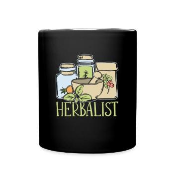 Herbalism Herbalist Natural Healing Medicinal Herb - Full Colour Mug - black - Front