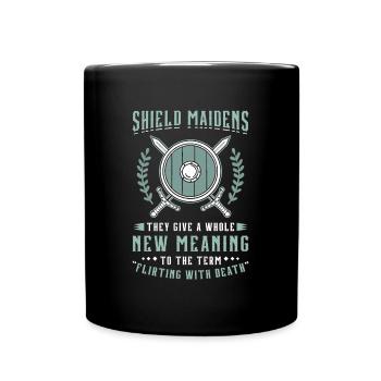 Valkyrie Bouclier Vierges Ils Donnent Un Viking Nordique - Mug uni - noir - Devant