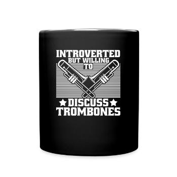 marching band trombone introverts - Full Colour Mug - black - Front