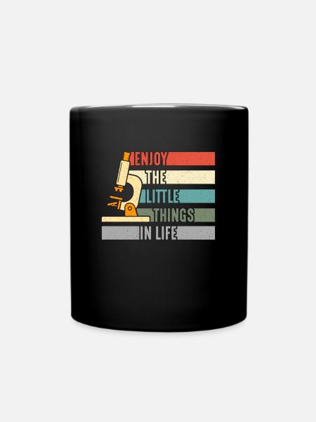 Microbiologist Enjoy Little Things Retro Scientist - Tasse einfarbig - Schwarz