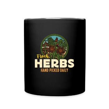 Herbalism Fresh Herbs Hand Picked Herbal Herbalist - Tasse einfarbig - Schwarz - Vorne