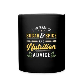 Dietitian I Am Made Of Sugar Vegetarian Dietitians - Full Colour Mug - black - Front