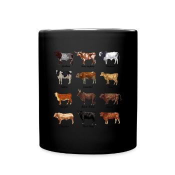 Dessins de vaches - races bovines - Mug uni - noir - Devant
