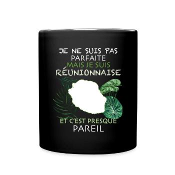 Reunionnaise Humour Femme Cadeau Citation - Mug uni - noir - Devant