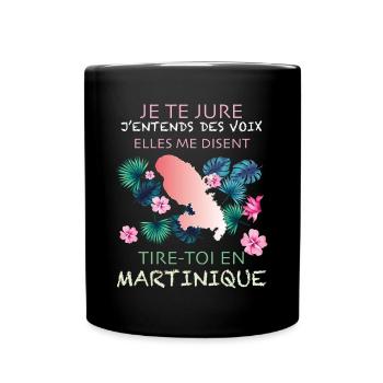 martinique Cadeau drôle pour femme - Mug uni - noir - Devant