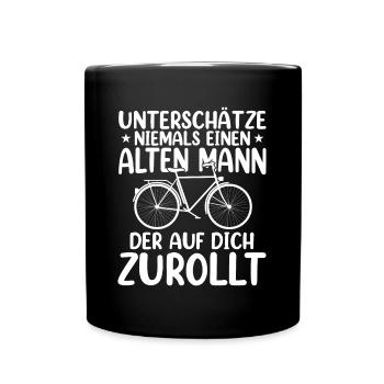 Radfahrer Mountainbike Fahrrad - Tasse einfarbig - Schwarz - Vorne
