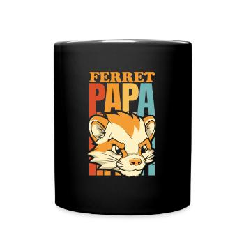Frettchen Iltis Papa - Tasse einfarbig - Schwarz - Vorne