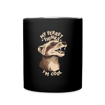 Frettchen Iltis Cool - Tasse einfarbig - Schwarz - Vorne