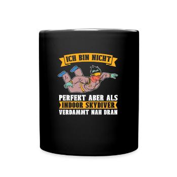 Indoor Skydiving Humor - Tasse einfarbig - Schwarz - Vorne