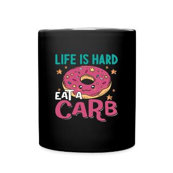 La vie de diététiste est difficile à manger Un coach de santé en glucides - Mug uni - noir - Devant