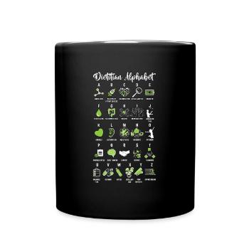 Dietitian Alphabet Health Coach Future Dietitians - Full Colour Mug - black - Front