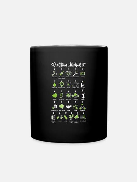 Dietitian Alphabet Health Coach Future Dietitians - Enfärgad mugg - svart