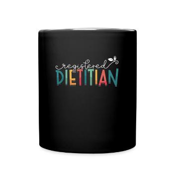 Registered Dietitian Loves Nutritionist Dietitians - Full Colour Mug - black - Front
