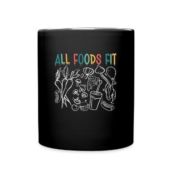 Dietitian All Foods Fit Health Coach Dietitians - Full Colour Mug - black - Front