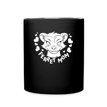 Frettchen Iltis Mutter - Tasse einfarbig - Schwarz - Vorne