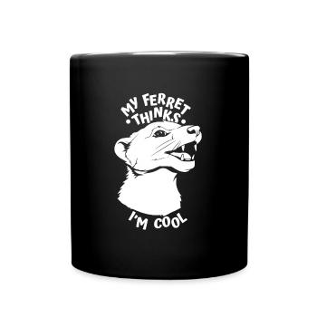 Frettchen Iltis Cool - Tasse einfarbig - Schwarz - Vorne