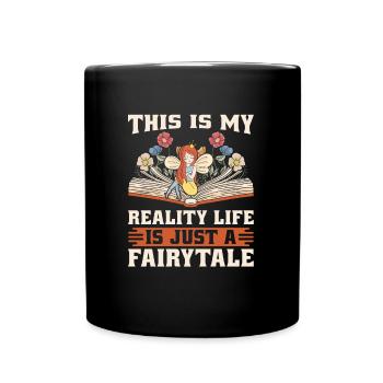 Book, Bookworm, Bookworm, Book Fairy - Full Colour Mug - black - Front